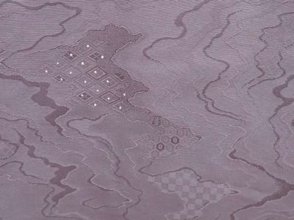 Photo4: 6611T06z570 Vintage Japanese Kimono Silk HAORI Stream Ash purple (4)