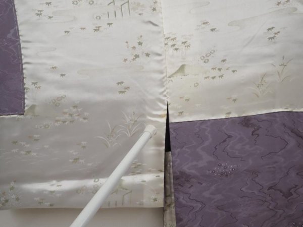 Photo8: 6611T06z570 Vintage Japanese Kimono Silk HAORI Stream Ash purple (8)