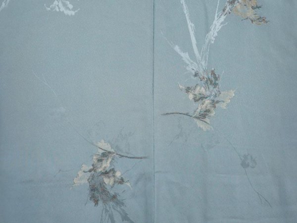 Photo3: 6611T07z510 Vintage Japanese Kimono Silk HAORI Flower Light blue (3)