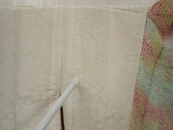 Photo8: 6611T09z450 Vintage Japanese Kimono Silk SHIBORI HAORI House Opal Green (8)
