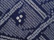 Photo4: 6611T10z500 Vintage Japanese Kimono Silk SHIBORI HAORI  Dark navy (4)