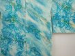 Photo3: 6611T11z460 Vintage Japanese Kimono Silk SHIBORI HAORI Flower Cyan blue (3)