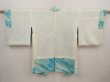 Photo6: 6611T11z460 Vintage Japanese Kimono Silk SHIBORI HAORI Flower Cyan blue (6)