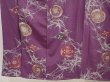 Photo4: 6611T12z880 Vintage Japanese Kimono Silk KOMON  Purple (4)