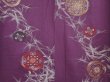 Photo5: 6611T12z880 Vintage Japanese Kimono Silk KOMON  Purple (5)