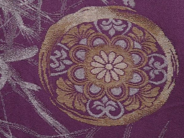 Photo6: 6611T12z880 Vintage Japanese Kimono Silk KOMON  Purple (6)