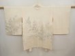 Photo1: 6611T01z580 Vintage Japanese Kimono Silk HAORI Flowers Off-white (1)