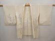 Photo6: 6611T01z580 Vintage Japanese Kimono Silk HAORI Flowers Off-white (6)
