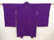 Photo1: 6611T02z430 Vintage Japanese Kimono Silk HAORI Flowers Purple (1)