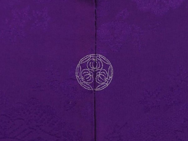 Photo5: 6611T02z430 Vintage Japanese Kimono Silk HAORI Flowers Purple (5)