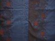 Photo5: 6611T13z770 Vintage Japanese Kimono Silk TSUMUGI Camellia Dark blue (5)