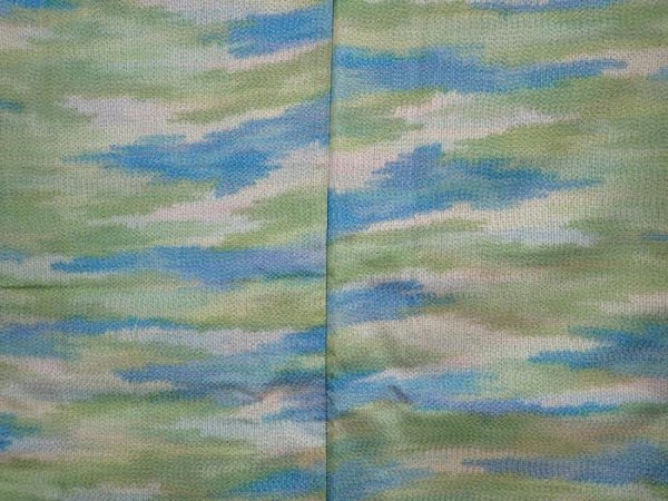 Photo5: 6611T14z730 Vintage Japanese Kimono Silk TSUMUGI Cloud Sage green (5)