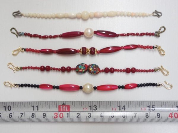 Photo1: i03z30 Vintage Japanese Kimono Unknown HAORI HIMO Accessory 5pcs (1)