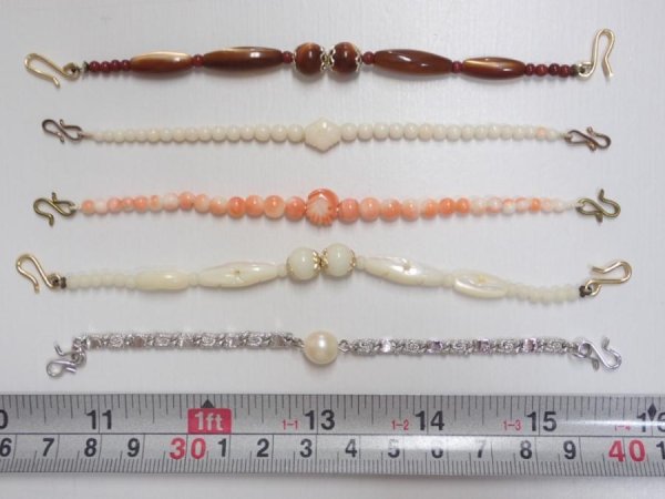 Photo1: i07z30 Vintage Japanese Kimono Unknown HAORI HIMO Accessory 5pcs (1)