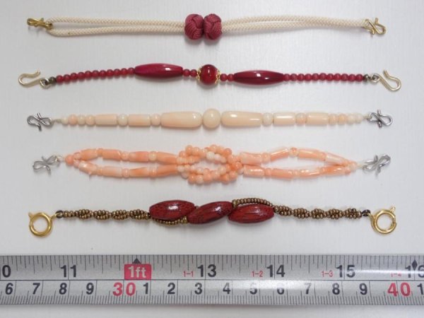 Photo1: i08z30 Vintage Japanese Kimono Unknown HAORI HIMO Accessory 5pcs (1)