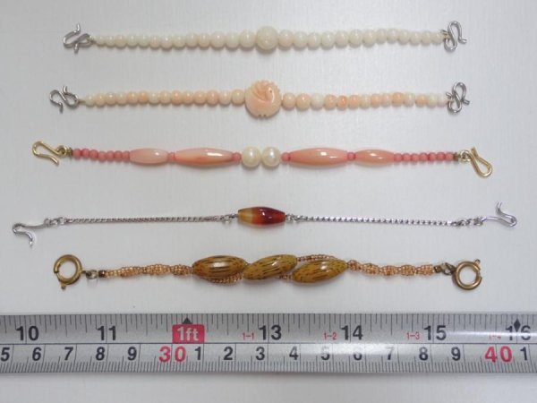 Photo1: i09z30 Vintage Japanese Kimono Unknown HAORI HIMO Accessory 5pcs (1)