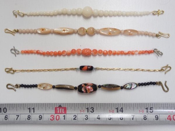 Photo1: i14z30 Vintage Japanese Kimono Unknown HAORI HIMO Accessory 5pcs (1)
