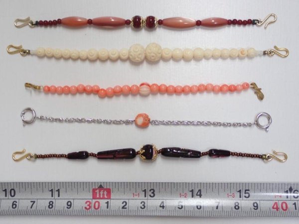 Photo1: i19z30 Vintage Japanese Kimono Unknown HAORI HIMO Accessory 5pcs (1)