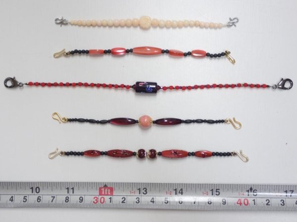 Photo1: i21z30 Vintage Japanese Kimono Unknown HAORI HIMO Accessory 5pcs (1)