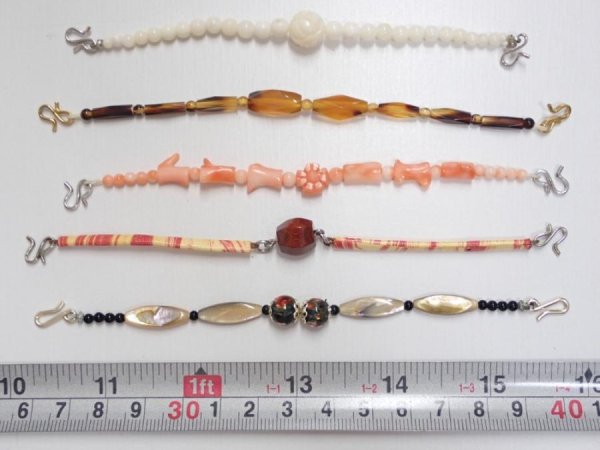 Photo1: i26z30 Vintage Japanese Kimono Unknown HAORI HIMO Accessory 5pcs (1)