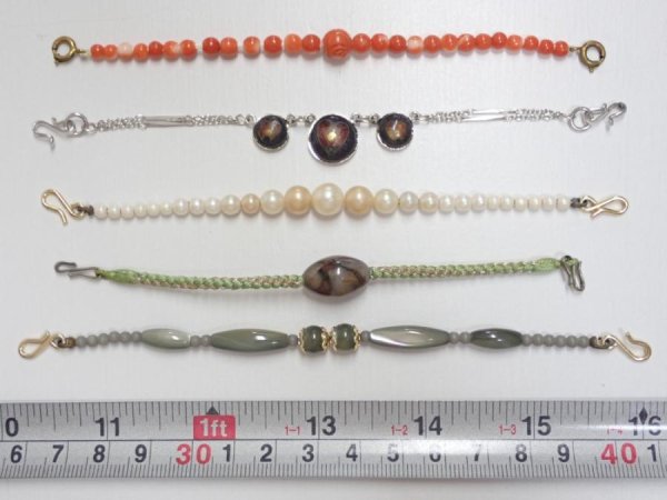 Photo1: i27z30 Vintage Japanese Kimono Unknown HAORI HIMO Accessory 5pcs (1)