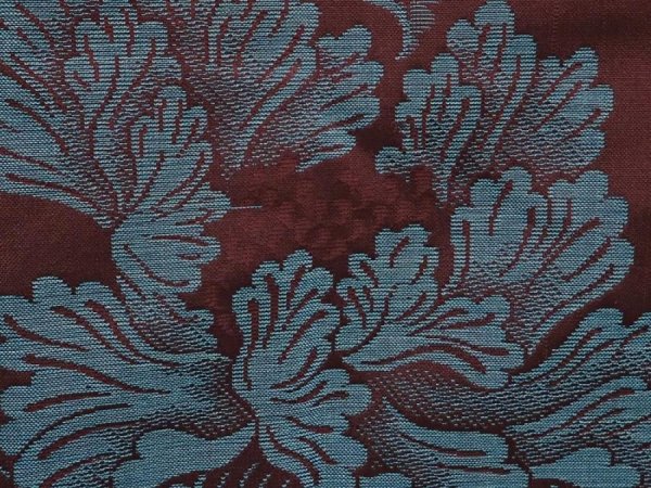 Photo4: 6612T01z580 Vintage Japanese Kimono Silk HAORI Peony Dark grape (4)