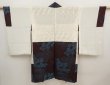Photo7: 6612T01z580 Vintage Japanese Kimono Silk HAORI Peony Dark grape (7)