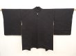 Photo1: 6612T02z600 Vintage Japanese Kimono Silk HAORI Wave Black (1)