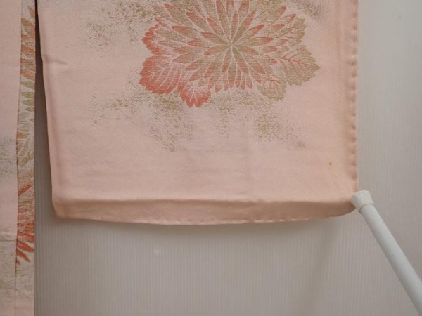 Photo6: 6612T03z680 Vintage Japanese Kimono Silk HAORI Chrysanthemum Pink (6)