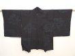 Photo1: 6612T04z460 Vintage Japanese Kimono Silk HAORI Peony Black (1)