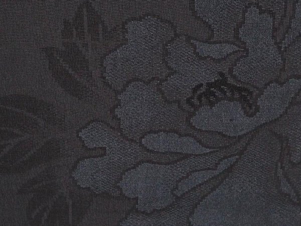Photo4: 6612T04z460 Vintage Japanese Kimono Silk HAORI Peony Black (4)