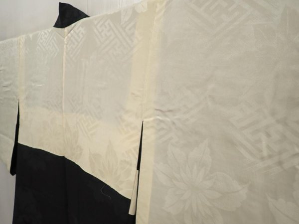 Photo8: 6612T04z460 Vintage Japanese Kimono Silk HAORI Peony Black (8)