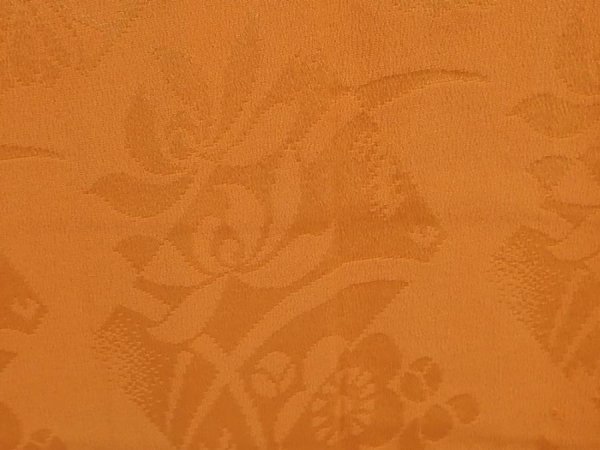 Photo4: 6612T05z300 Vintage Japanese Kimono Silk HAORI Flowers Dark orange (4)