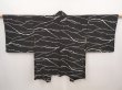 Photo1: 6612T06z550 Vintage Japanese Kimono Silk HAORI  Black Branch (1)