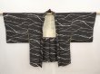 Photo5: 6612T06z550 Vintage Japanese Kimono Silk HAORI  Black Branch (5)