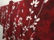 Photo2: 6612T08z500 Vintage Japanese Kimono Silk HAORI Leaf Dull red (2)