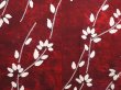 Photo3: 6612T08z500 Vintage Japanese Kimono Silk HAORI Leaf Dull red (3)