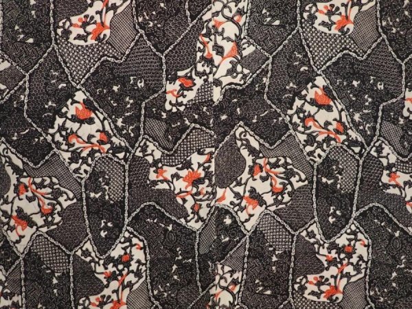 Photo3: 6612T09z440 Vintage Japanese Kimono Silk HAORI  Black (3)