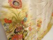 Photo3: 6612T11z840 Vintage Japanese Kimono Silk TSUKESAGE Flowers Off-white (3)