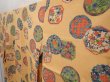 Photo2: 6612T14z1120  Japanese Kimono Silk KOMON Flowers Light orange (2)