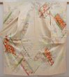 Photo1: 6615T09z980 Vintage Japanese Kimono Silk FURISODE Flowers Off-white (1)