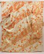 Photo1: 6615T10z1270 Vintage Japanese Kimono Silk FURISODE Shell box Dark orange (1)