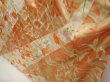 Photo4: 6615T10z1270 Vintage Japanese Kimono Silk FURISODE Shell box Dark orange (4)