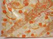 Photo6: 6615T10z1270 Vintage Japanese Kimono Silk FURISODE Shell box Dark orange (6)