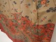 Photo4: 6615T11z940  Japanese Kimono Silk TSUKESAGE Flowers Brown-Gray (4)