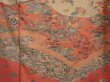 Photo8: 6615T11z940  Japanese Kimono Silk TSUKESAGE Flowers Brown-Gray (8)
