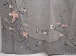 Photo6: 6615T01z990  Japanese Kimono Silk Artist work TSUKESAGE Flower Gray (6)