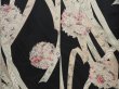 Photo5: 6615T03z1000 Vintage Japanese Kimono Silk KOMON Flowers Black (5)