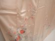 Photo3: 6615T06z960  Japanese Kimono Silk Artist work TSUKESAGE Flowers Light pink (3)