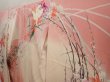 Photo2: 6615T07z1150 Vintage Japanese Kimono Silk FURISODE Lily Red-Pink (2)